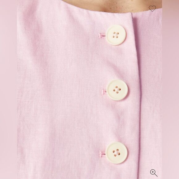 NWT J CREW Cutaway vest top in linen in “Iced Strawberry” pink - Picture 4 of 7